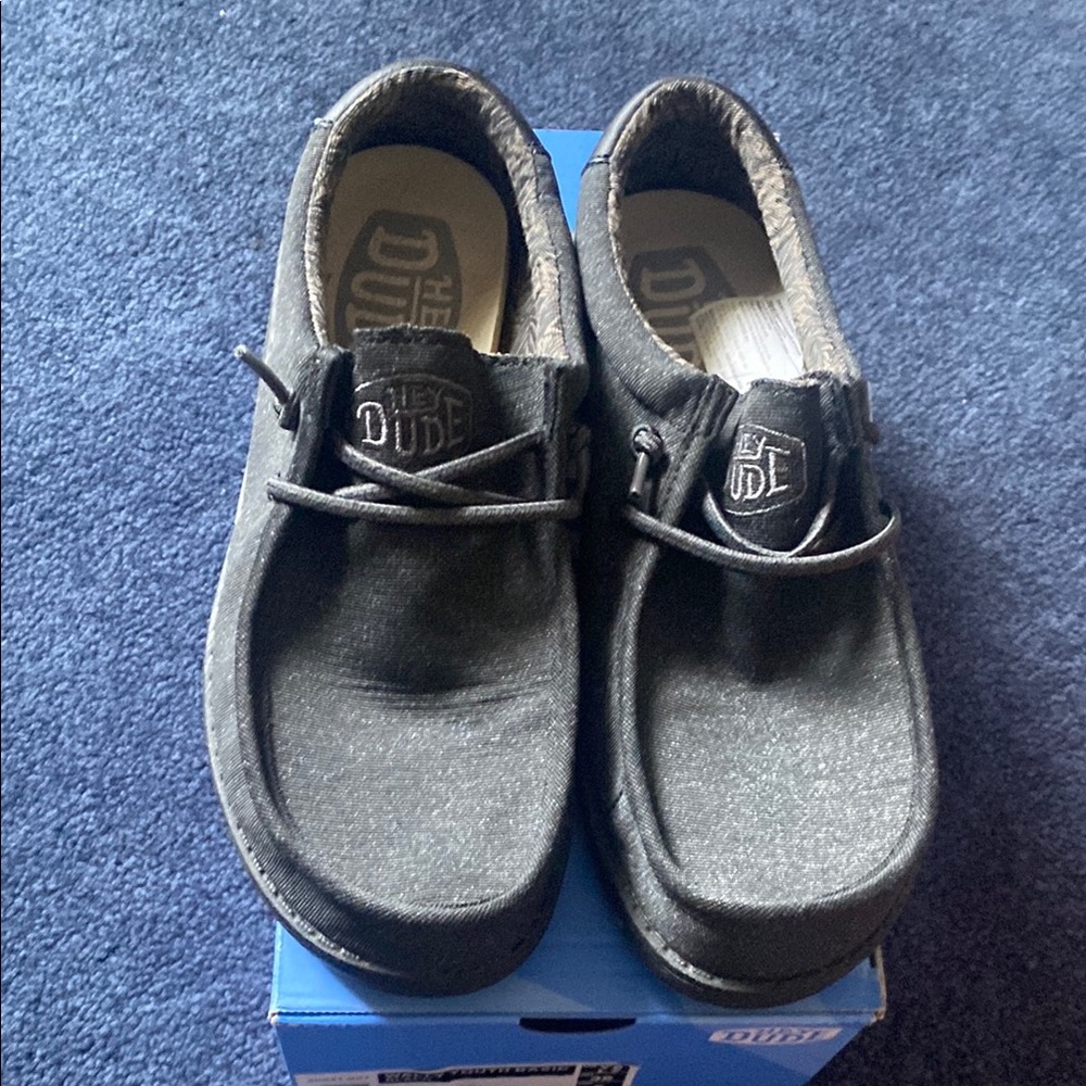 Hey Dude Black Loafers Slip-Ons Comfortable Casual